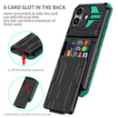 iPhone 17 Rugged Case with Card Holder & Kickstand [Teal]