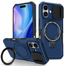 iPhone 17 MagSafe Case with Sliding Camera Cover & Ring Stand [Navy]