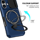 iPhone 17 MagSafe Case with Sliding Camera Cover & Ring Stand [Navy]