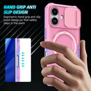 iPhone 17 MagSafe Case with Sliding Camera Cover & Ring Stand [PinkWhite]