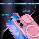 iPhone 17 MagSafe Case with Sliding Camera Cover & Ring Stand [PinkWhite]