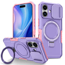 iPhone 17 MagSafe Case with Sliding Camera Cover & Ring Stand [Purple]