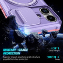 iPhone 17 MagSafe Case with Sliding Camera Cover & Ring Stand [Purple]