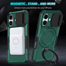 iPhone 17 MagSafe Case with Sliding Camera Cover & Ring Stand [Teal]