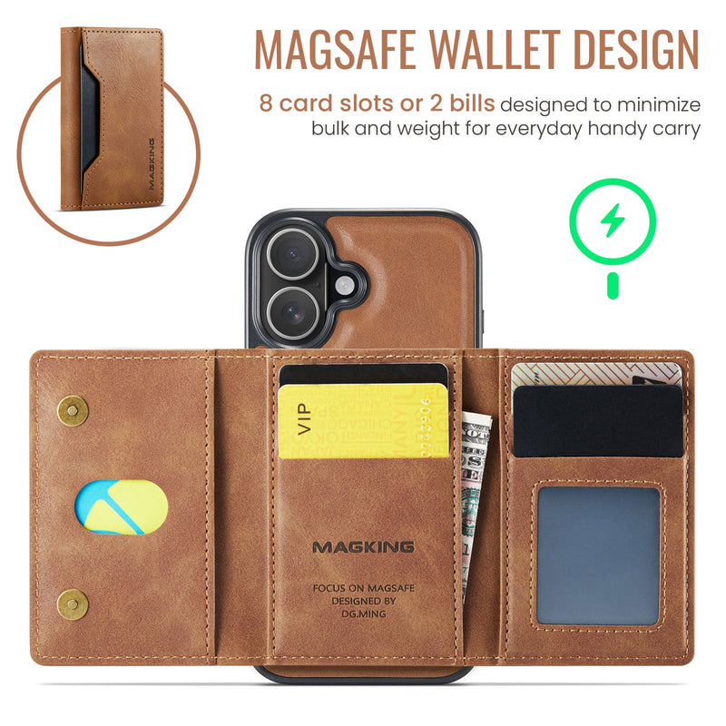 iPhone 17 DG.Ming MagSafe Wallet Case [Brown]