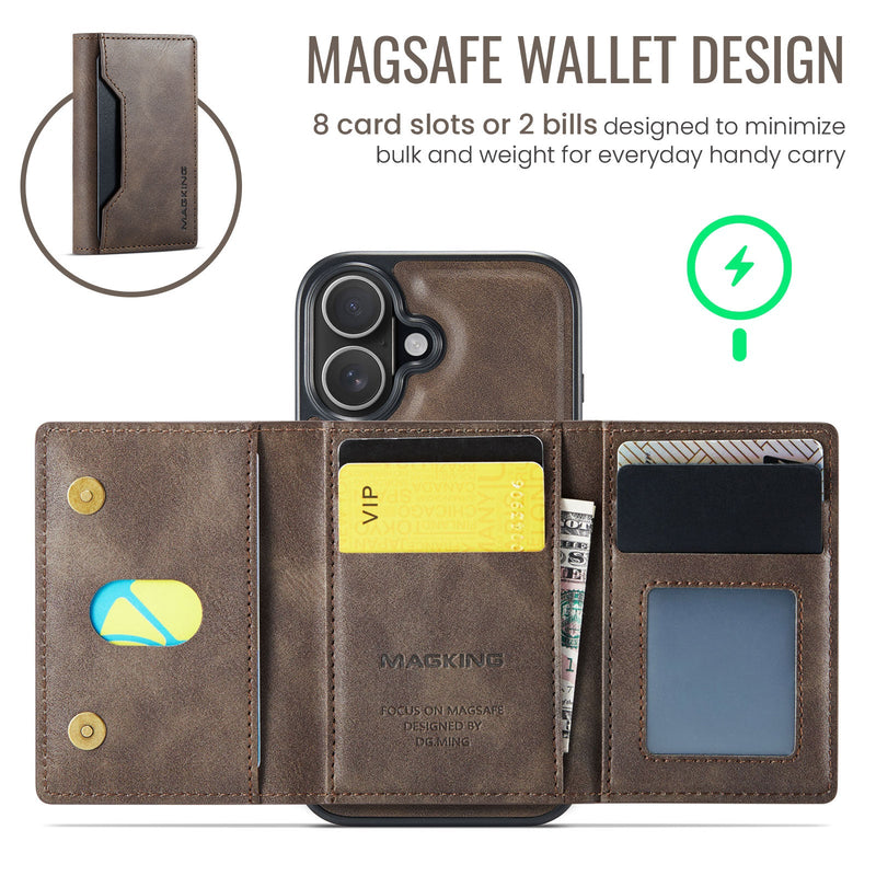 iPhone 17 DG.Ming MagSafe Wallet Case [Coffee]