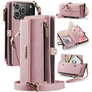 iPhone 17 Pro Crossbody Case with Strap Card Slots & Zipper