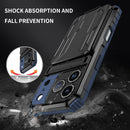 iPhone 17 Pro Rugged Case with Card Holder & Kickstand [Navy]