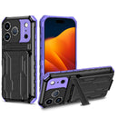 iPhone 17 Pro Rugged Case with Card Holder & Kickstand [Purple]