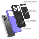iPhone 17 Pro Rugged Case with Card Holder & Kickstand [Purple]