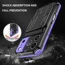 iPhone 17 Pro Rugged Case with Card Holder & Kickstand [Purple]
