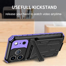 iPhone 17 Pro Rugged Case with Card Holder & Kickstand [Purple]