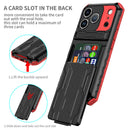 iPhone 17 Pro Rugged Case with Card Holder & Kickstand [Red]