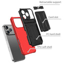 iPhone 17 Pro Rugged Case with Card Holder & Kickstand [Red]