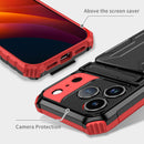 iPhone 17 Pro Rugged Case with Card Holder & Kickstand [Red]