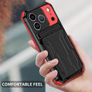 iPhone 17 Pro Rugged Case with Card Holder & Kickstand [Red]