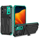 iPhone 17 Pro Rugged Case with Card Holder & Kickstand [Teal]