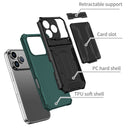 iPhone 17 Pro Heavy Duty Kickstand Card Holder Case Shockproof Teal