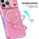 iPhone 17 Pro MagSafe Case with Sliding Camera Cover & Ring Stand [PinkWhite]