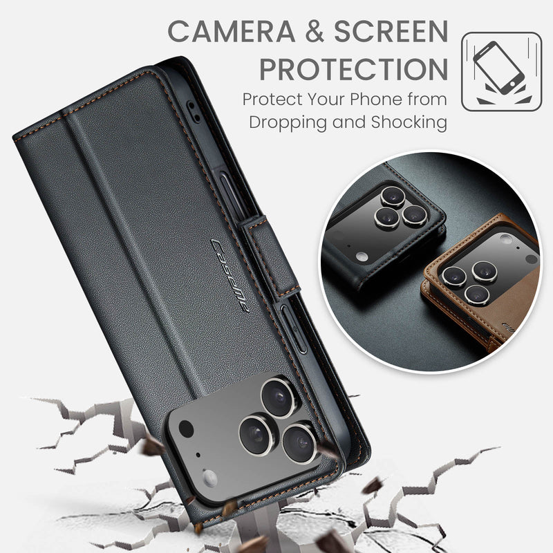 Apple iPhone 17 Pro Max CaseMe Retro Wallet Case [Black]