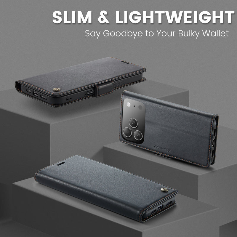 Apple iPhone 17 Pro CaseMe Retro Wallet Case [Black]