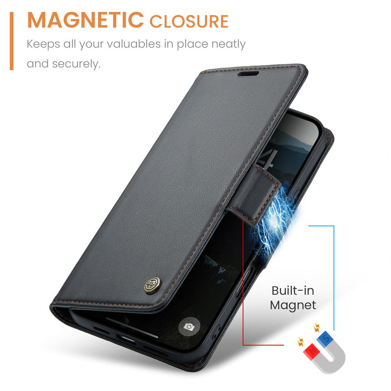 Apple iPhone 17 Pro Max CaseMe Retro Wallet Case [Black]