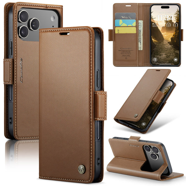 Apple iPhone 17 Pro Max CaseMe Retro Wallet Case [Brown]