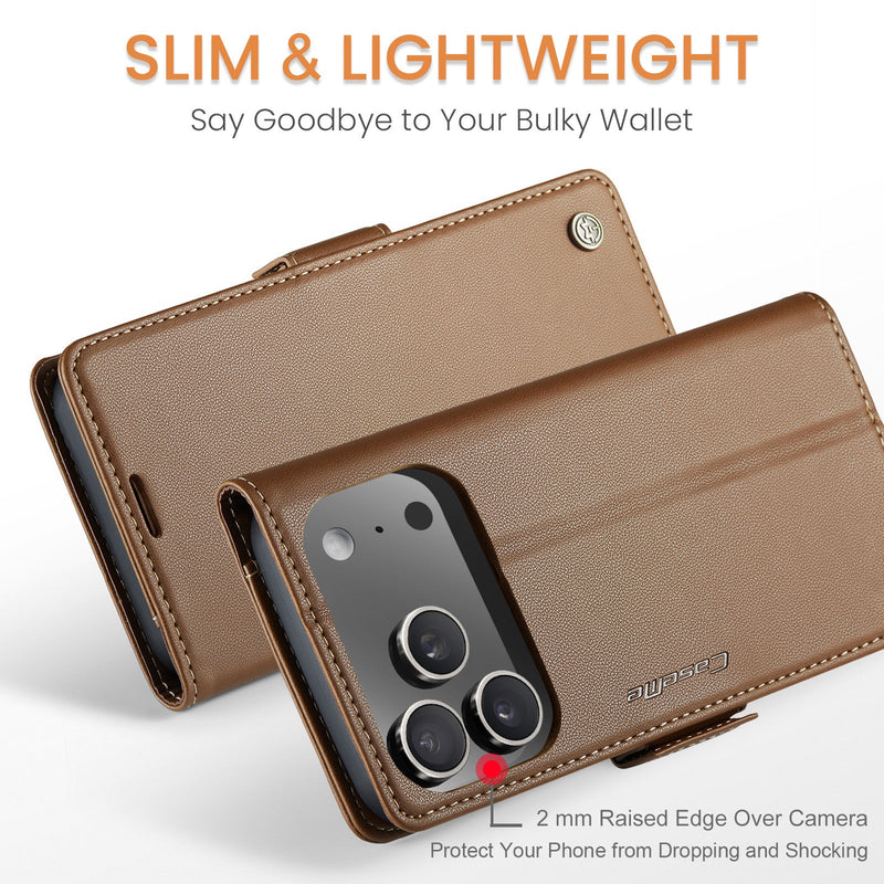 Apple iPhone 17 Pro CaseMe Retro Wallet Case [Brown]