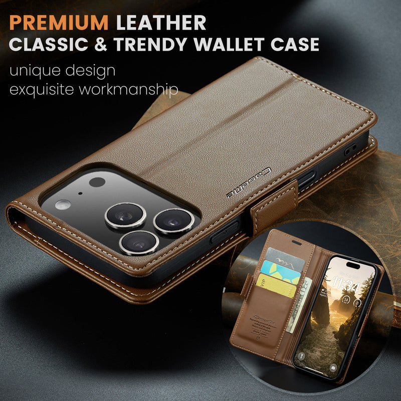 Apple iPhone 17 Pro CaseMe Retro Wallet Case [Brown]