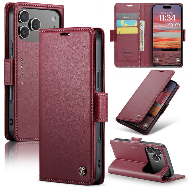 Apple iPhone 17 Pro Max CaseMe Retro Wallet Case [Maroon]