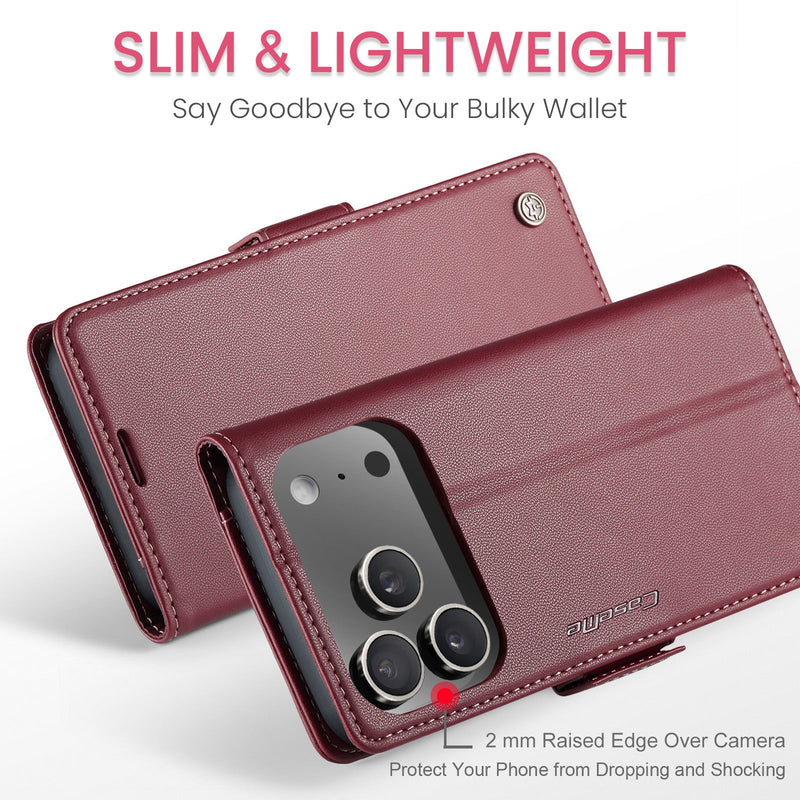 Apple iPhone 17 Pro Max CaseMe Retro Wallet Case [Maroon]
