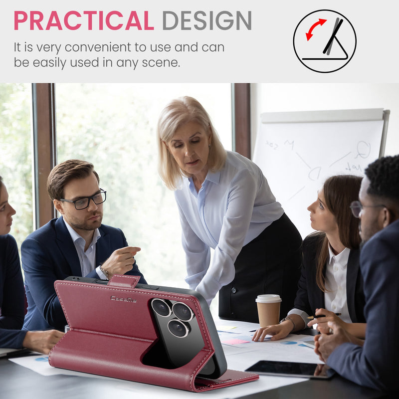 Apple iPhone 17 Pro CaseMe Retro Wallet Case [Maroon]