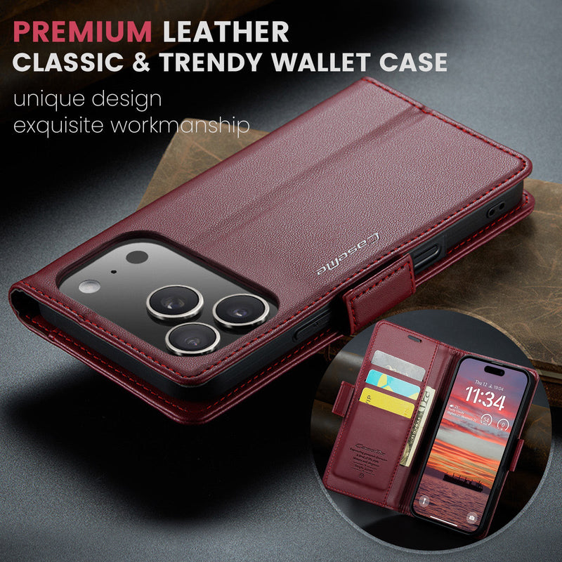 Apple iPhone 17 Pro CaseMe Retro Wallet Case [Maroon]