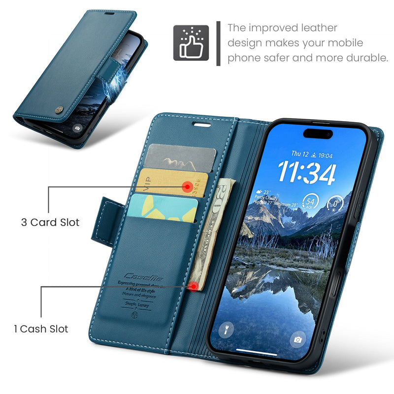 Apple iPhone 17 Pro CaseMe Retro Wallet Case [Navy]