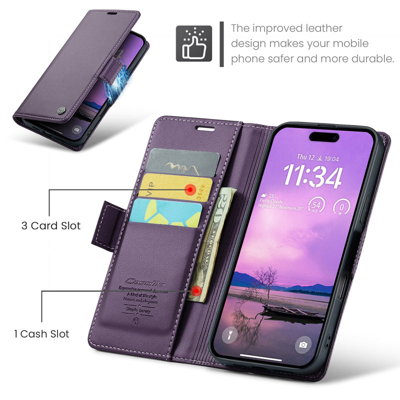 Apple iPhone 17 Pro Max CaseMe Retro Wallet Case [Purple]