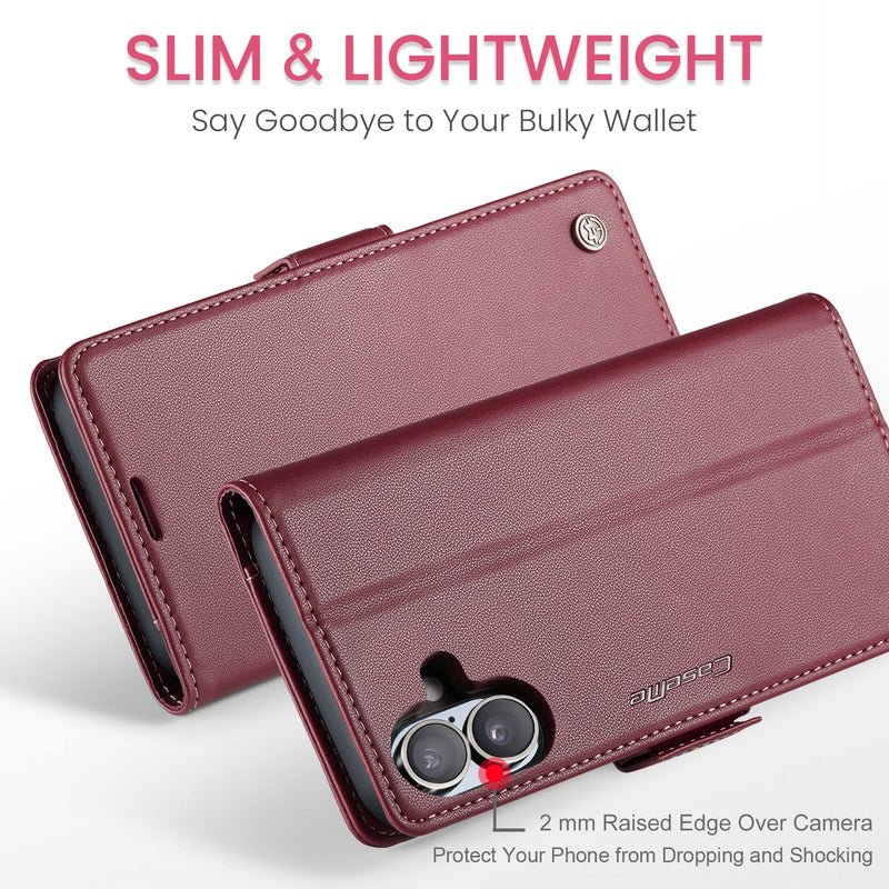 Apple iPhone 17 CaseMe Retro Wallet Case [Maroon]