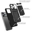 iPhone 17 Pro Max Rugged Case with Card Holder & Kickstand [Black]