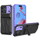 iPhone 17 Pro Max Rugged Case with Card Holder & Kickstand [Purple]