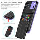 iPhone 17 Pro Max Rugged Case with Card Holder & Kickstand [Purple]