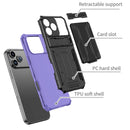 iPhone 17 Pro Max Rugged Case with Card Holder & Kickstand [Purple]