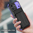 iPhone 17 Pro Max Rugged Case with Card Holder & Kickstand [Purple]