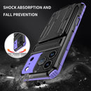 iPhone 17 Pro Max Rugged Case with Card Holder & Kickstand [Purple]