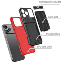 iPhone 17 Pro Max Rugged Case with Card Holder & Kickstand [Red]