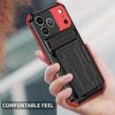 iPhone 17 Pro Max Rugged Case with Card Holder & Kickstand [Red]