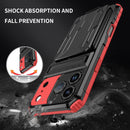 iPhone 17 Pro Max Rugged Case with Card Holder & Kickstand [Red]