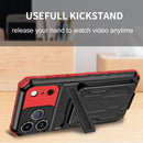 iPhone 17 Pro Max Rugged Case with Card Holder & Kickstand [Red]