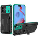 iPhone 17 Pro Max Rugged Case with Card Holder & Kickstand [Teal]