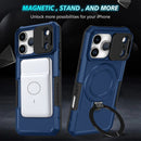 iPhone 17 Pro Max MagSafe Case with Sliding Camera Cover & Ring Stand [Navy]