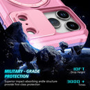 iPhone 17 Pro Max MagSafe Case with Sliding Camera Cover & Ring Stand [PinkWhite]