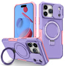 iPhone 17 Pro Max MagSafe Case with Sliding Camera Cover & Ring Stand [Purple]